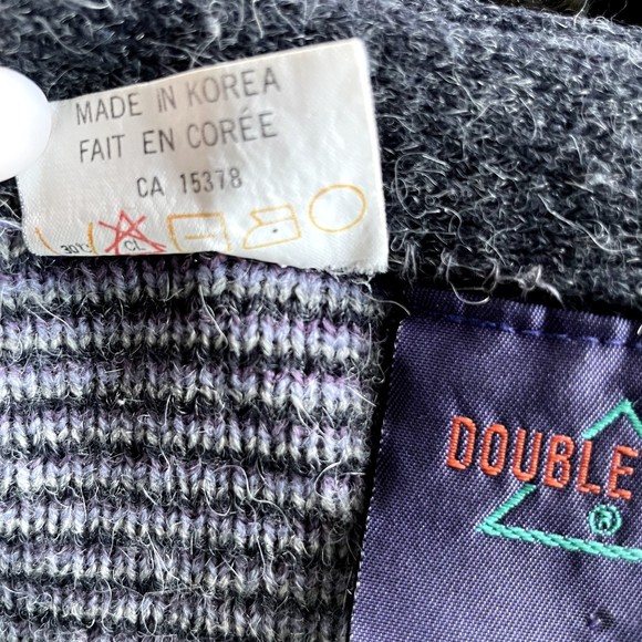 Vintage Oversized Slouchy Boxy Wool Blend Cardigan V Neck Sweater Gray sz XL - Picture 8 of 10